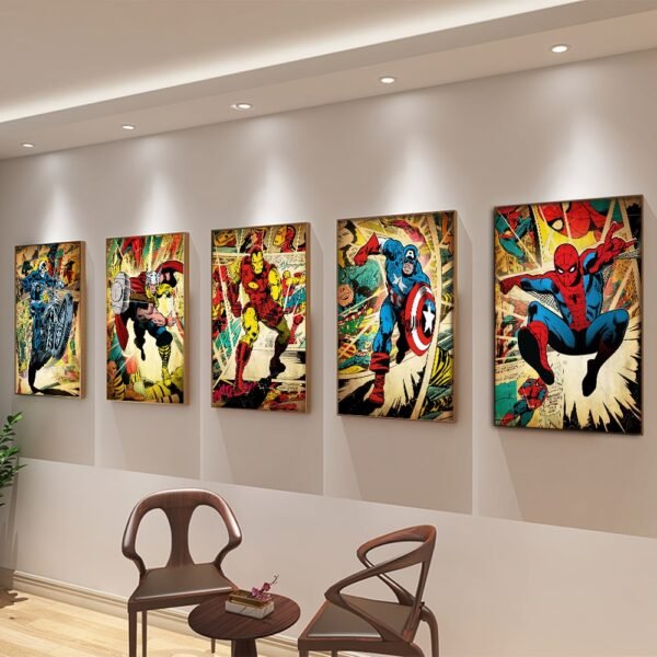 Cuadro Superhéroes Comic con Lienzo de madera 50x70cm