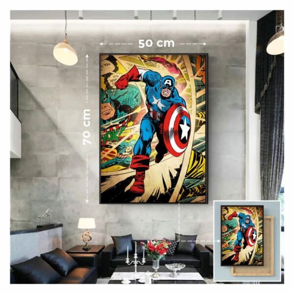 Cuadro Superhéroes Comic con Lienzo de madera 50x70cm