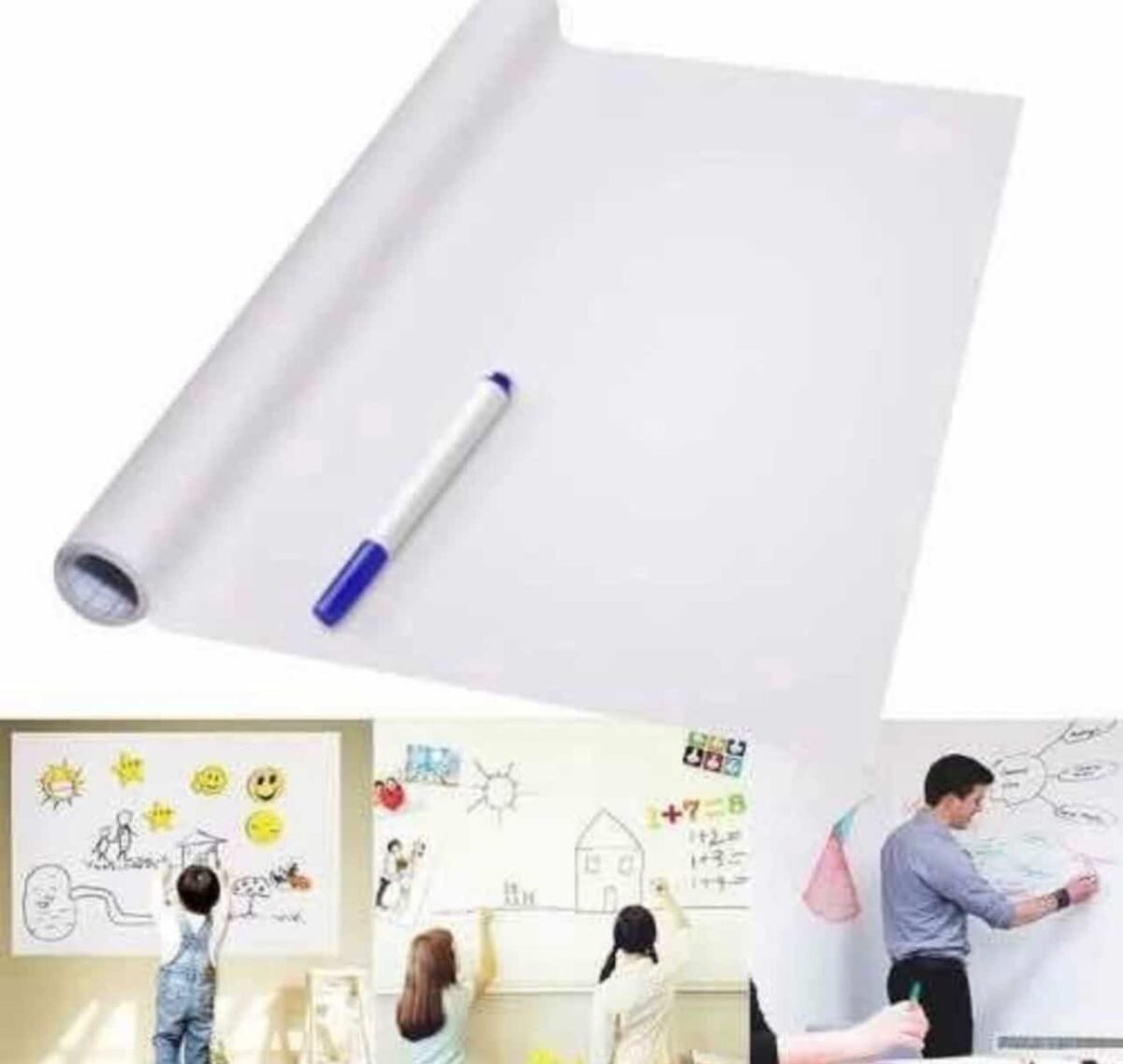 Pizarra Adhesiva Blanco Borrado al Seco