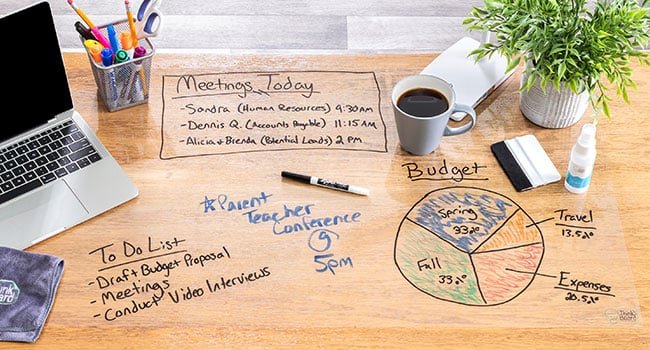 Pizarra Adhesiva Transparente Borrado al Seco