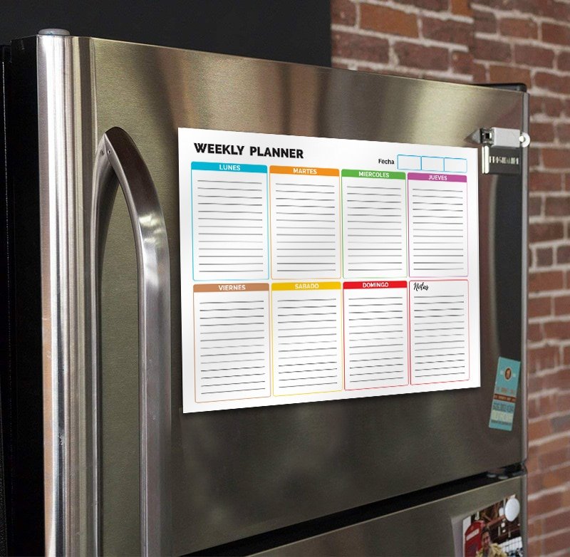 Planificador Pizarra Imantado para Neveras 44x32 cm