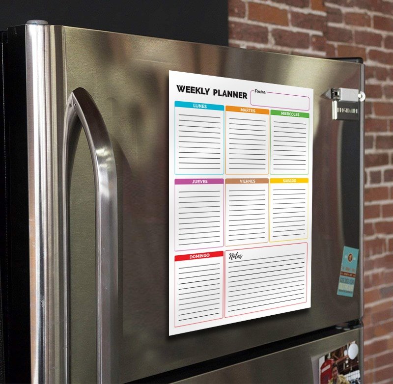 Planificador Pizarra Imantado para Neveras 44x32 cm