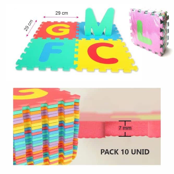 Piso de goma didáctico Letras Pack 10