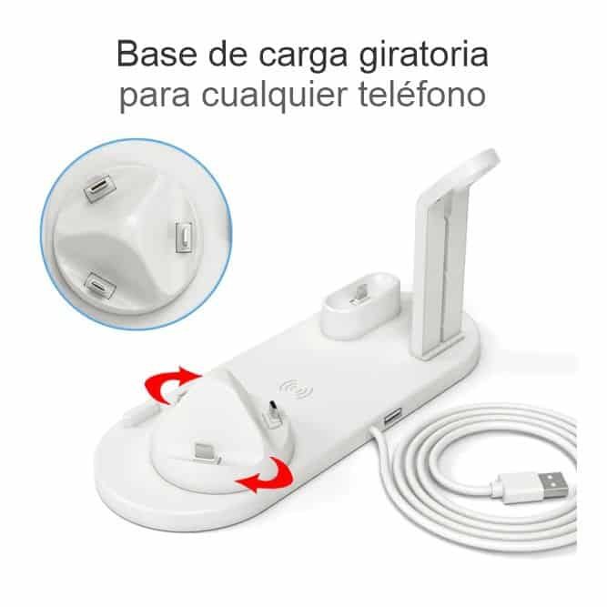 Soporte cargador inalámbrico multifunción 6en1