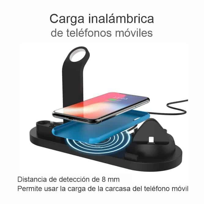Soporte cargador inalámbrico multifunción 6en1