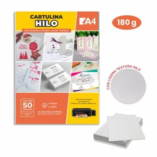 cartulina hilo_180 Cartulina Hilo A4 Pack 50