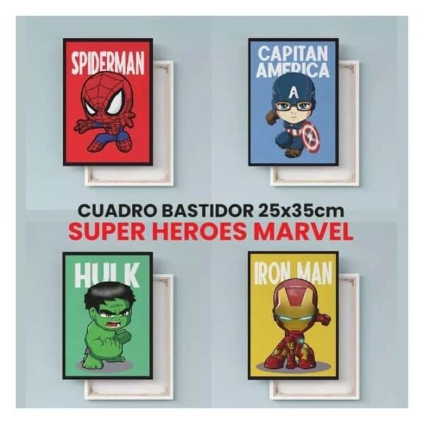 Cuadros Infantiles Superheroes 25x35cm