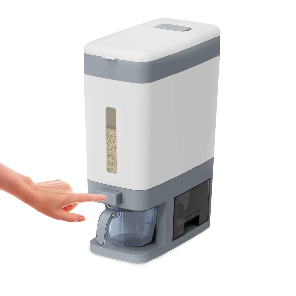 Dispensador de arroz y menestras 12 kg con taza medidora