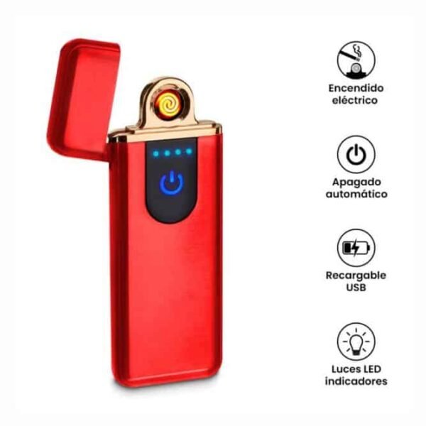 Encendedor táctil eléctrico recargable USB led