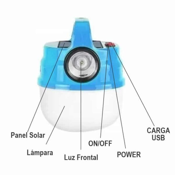 Linterna Lámpara Solar Recargable