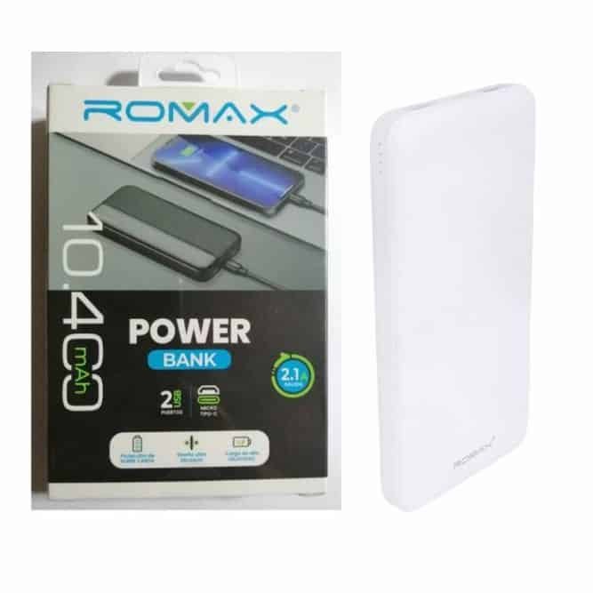 Power Bank Romax 10.400 mAh 2 puertos USB