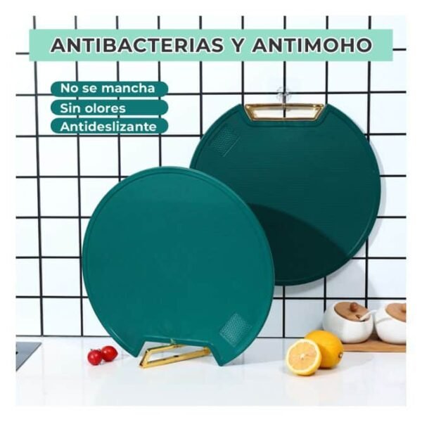 Tabla de picar antibacterial con base giratoria
