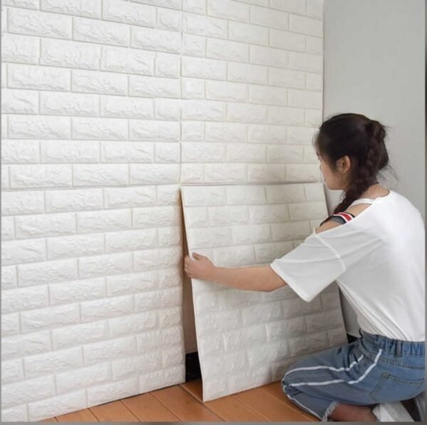 Tapiz Adhesivo 3D Ladrillo Blanco Pack 5