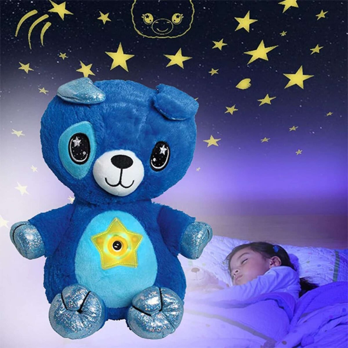 Peluche proyector de estrellas de colores