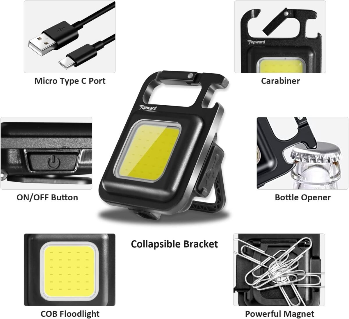 Mini Linterna Led Llavero Recargable Magnético