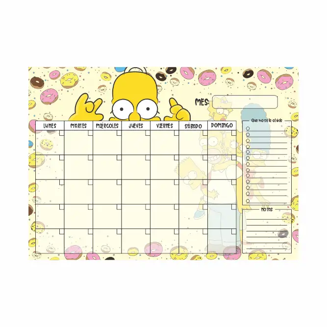 Planner Mensual Los Simpson