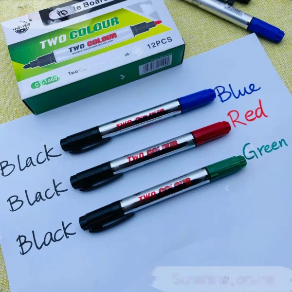Marcador Duo Color para Pizarra Box 12 unid