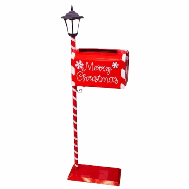 Buzon navideño de acero con luz solar