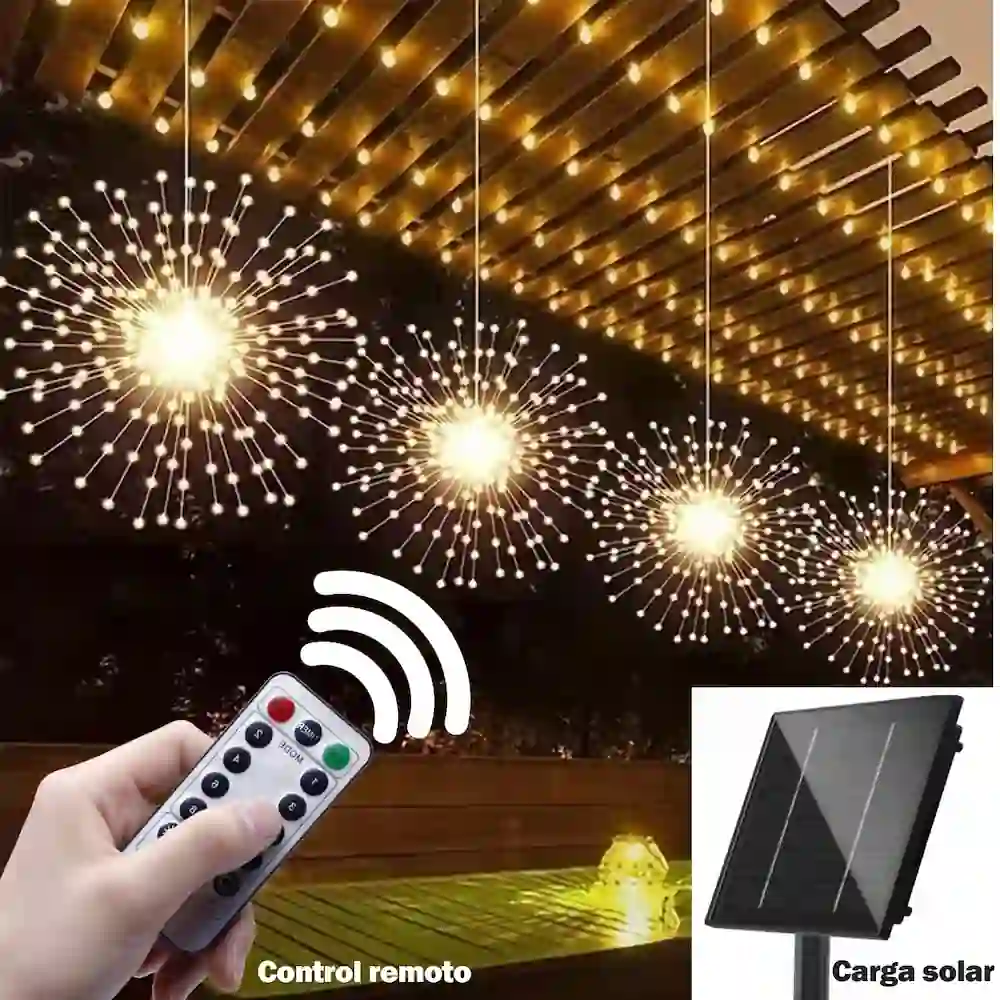 Luces cortina solar (control remoto)