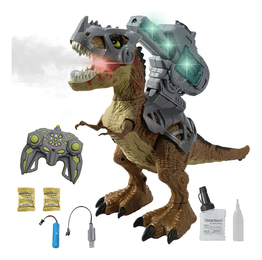 Dino bota humo e hidrogel a control remoto