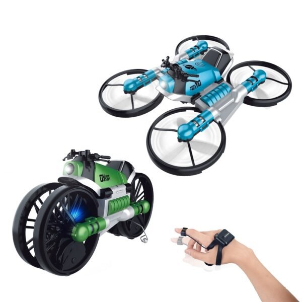 Dron 2en1 - Plegable de control remoto motocicleta